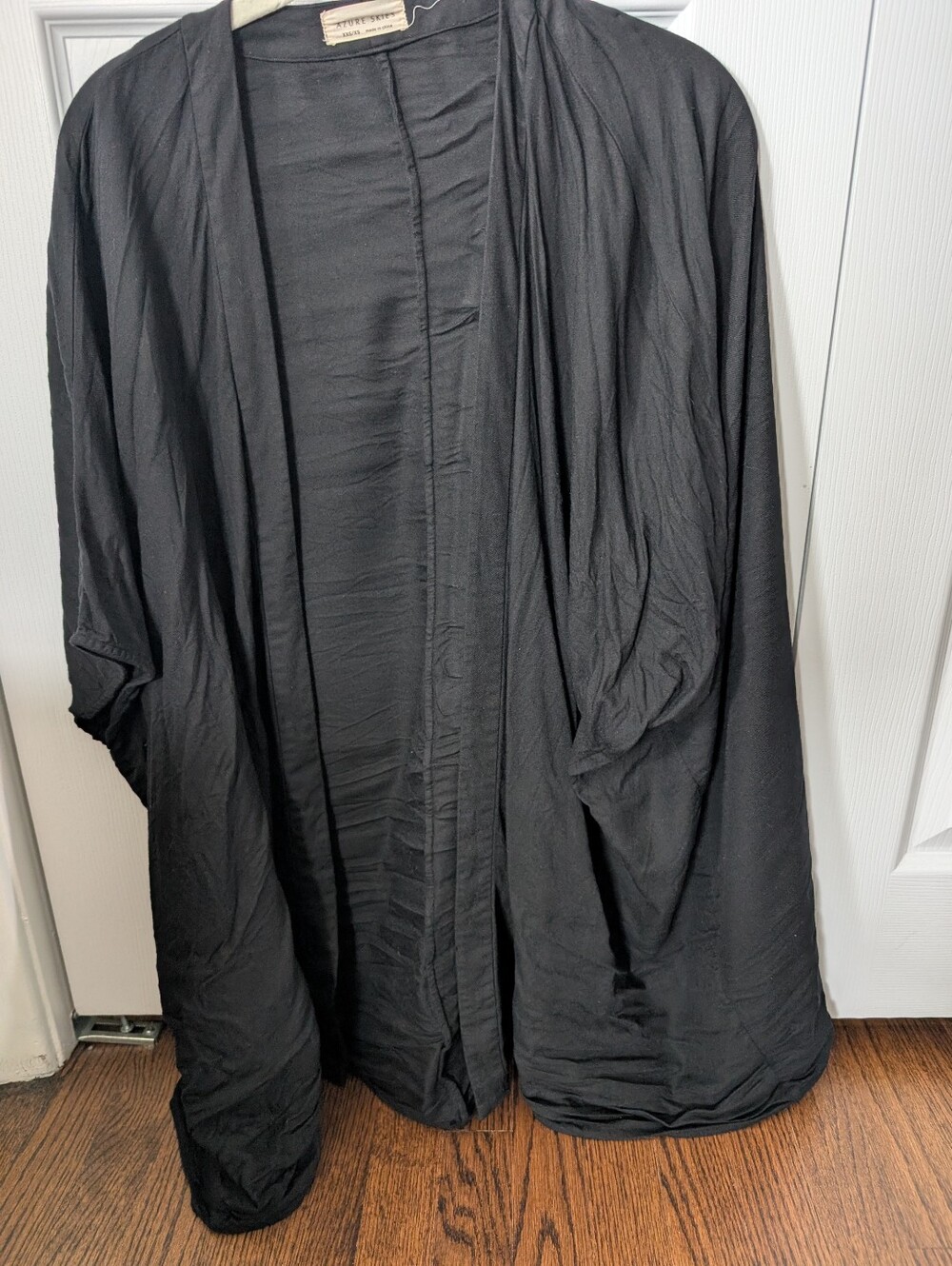 Aritzia Azure Skies Black Lightweight Open Front Drape Cardigan